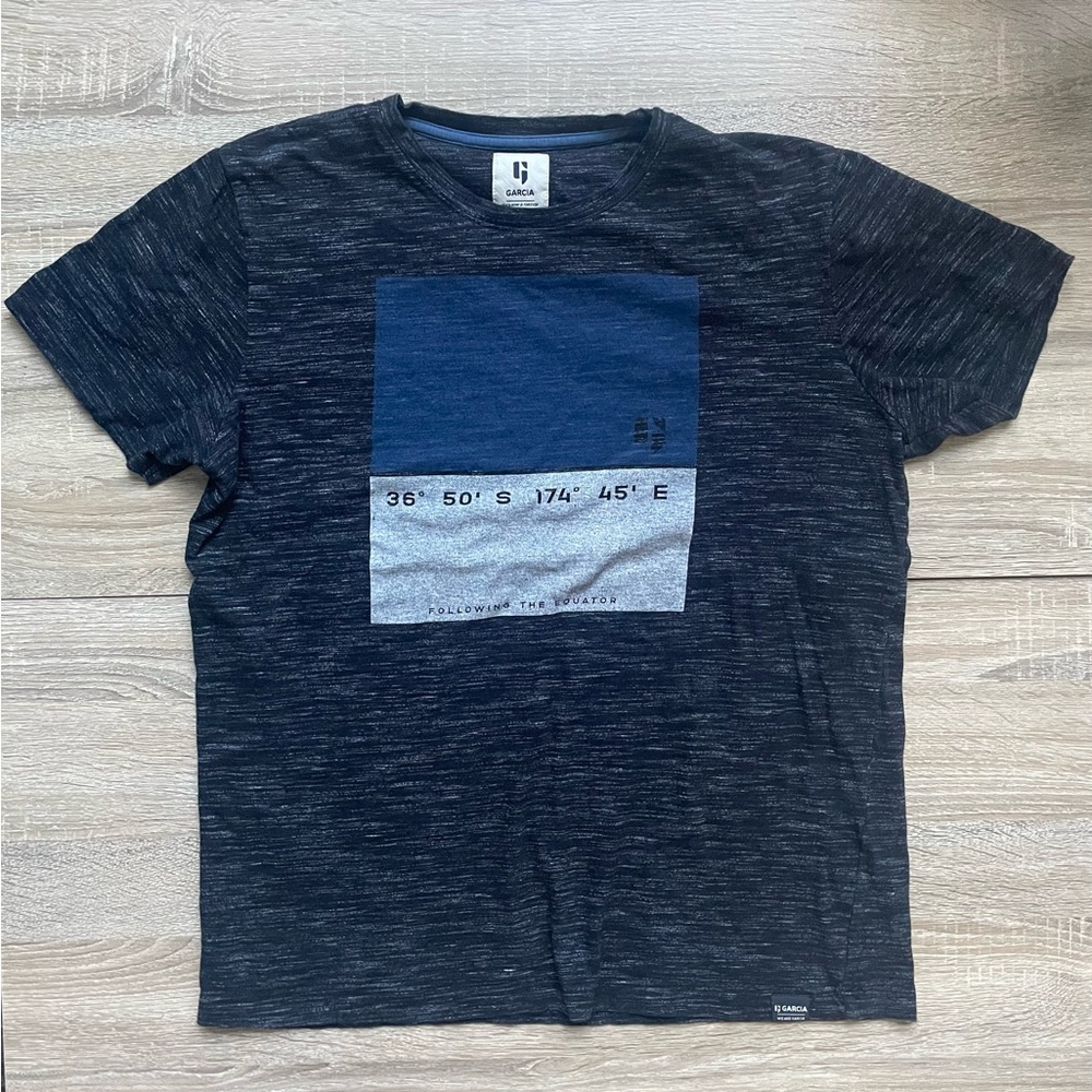 Garcia Blue and White Graphic Shirt